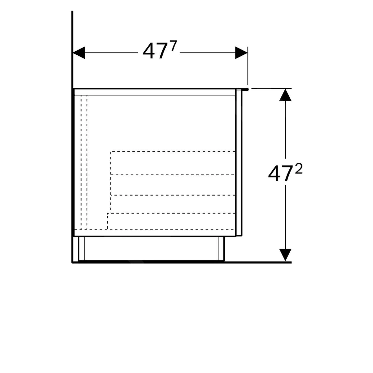 Geberit ICon - Zijkast, 890x472x477 Mm, Glanzend Wit 840090000 - Afbeelding 3