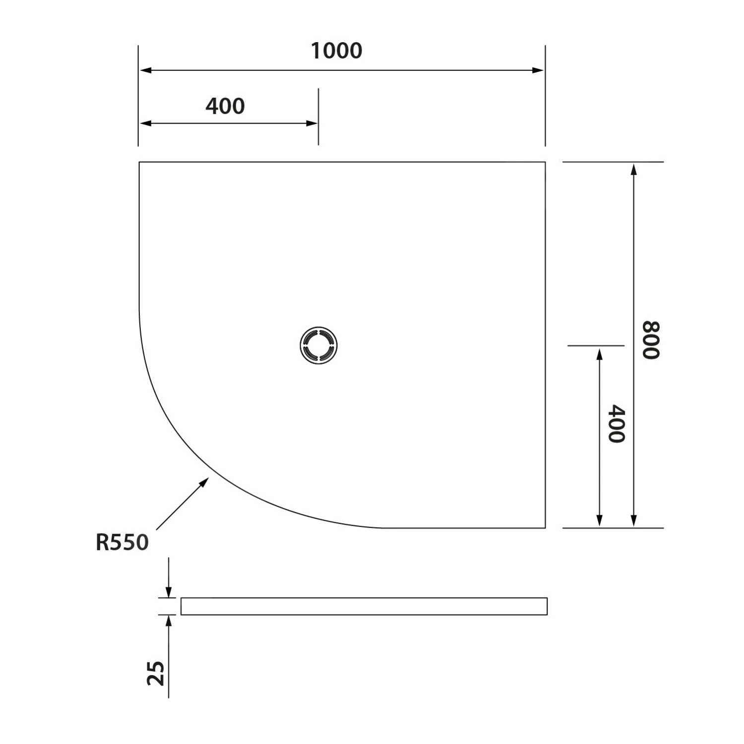 Polysan Flexia - Douchebak, 1000x800 Mm, Met De Mogelijkheid Om De Afmeting Aan Te Passen, Wit 91251 - Afbeelding 2