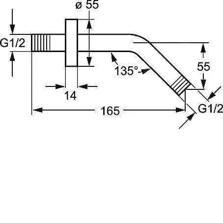 Hansa Jet - Douchearm, Chroom 51990200 - Afbeelding 2