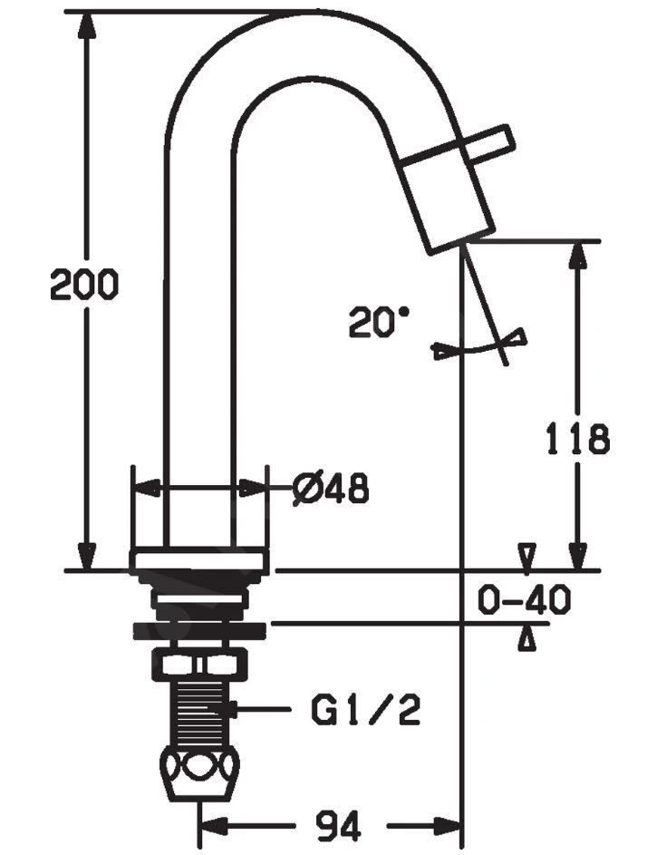 Hansa Nova Style - Koudwaterkraan, Mat Zwart 5093810133 - Afbeelding 2