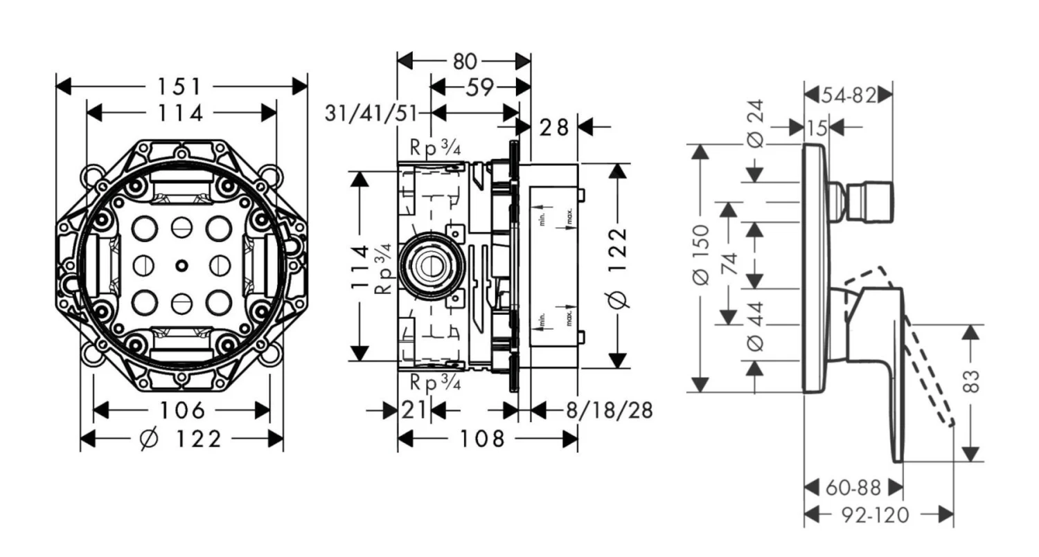 Hansgrohe Vernis Blend - Doucheset 200 Met Inbouwkraan, Chroom 27911000 - Afbeelding 2