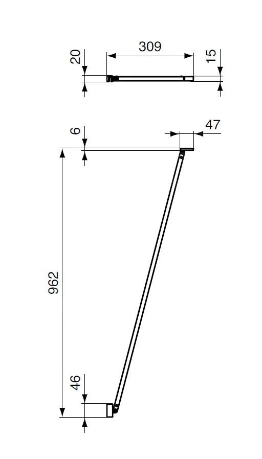 Ideal Standard Connect 2 - Bevestigingsarm, Chroom K9381VA - Afbeelding 2