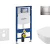 Geberit Duofix - Set Voorwandinstallatie, Toilet En Villeroy & Boch Zitting, Bedieningspaneel Sigma30, DirectFlush, SoftClose, CeramicPlus, Chroom 111.300.00.5 NB6