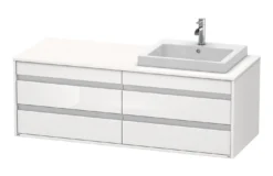 Duravit Ketho - Wastafelonderkast 496x1400x550 Mm, Rechts, 4 Laden, Glanzend Wit KT6757R2222