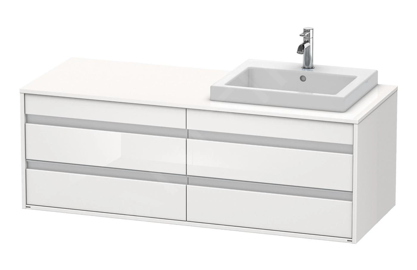 Duravit Ketho - Wastafelonderkast 496x1400x550 Mm, Rechts, 4 Laden, Glanzend Wit KT6757R2222