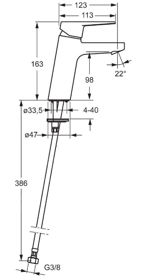 Hansa Twist - Wastafelkraan XL, Chroom 09022283 - Afbeelding 2