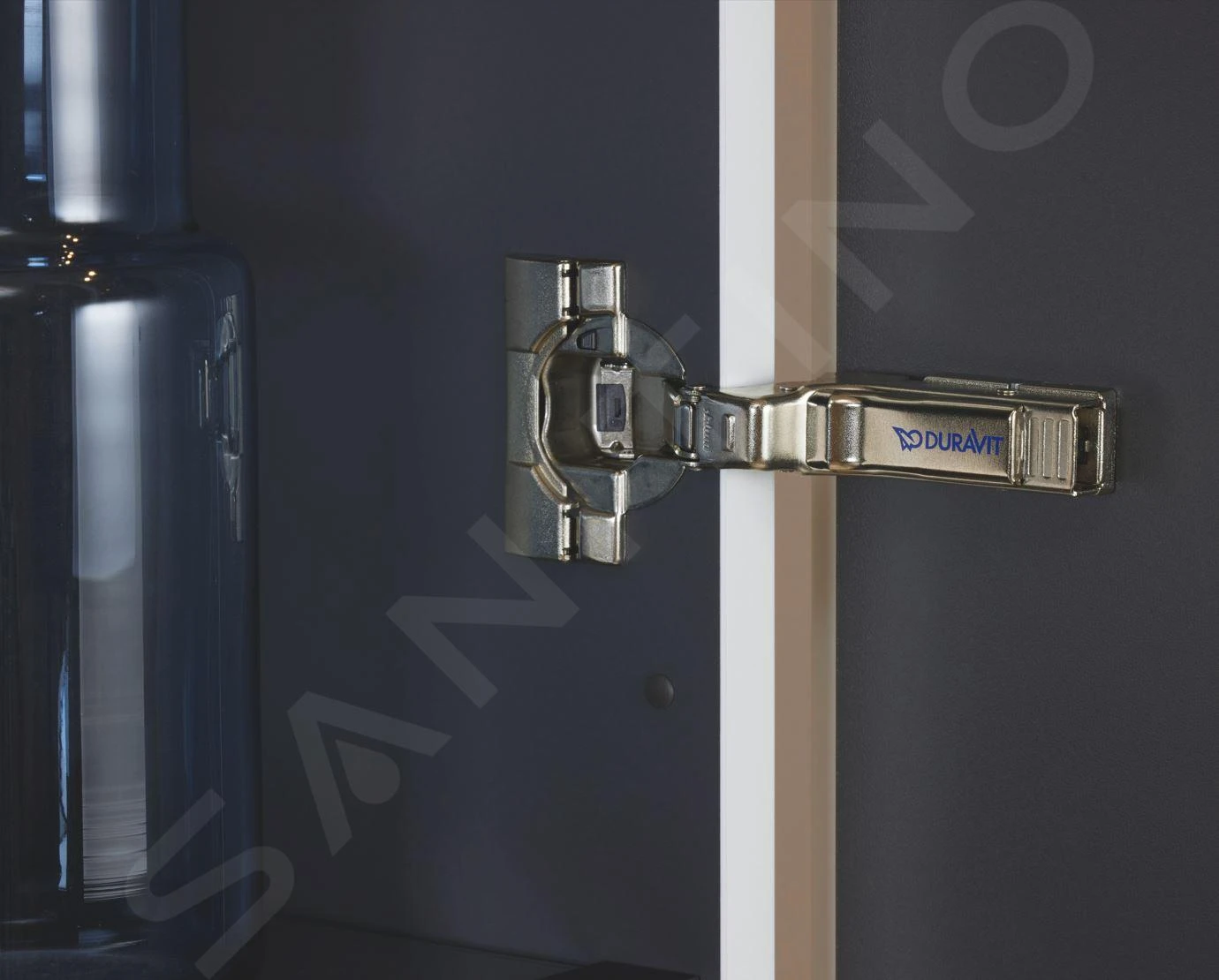 Duravit L-Cube - Hoge Badkamerkast 800x700x243 Mm, 2 Deuren, Glanzend Wit LC116702222 - Afbeelding 9