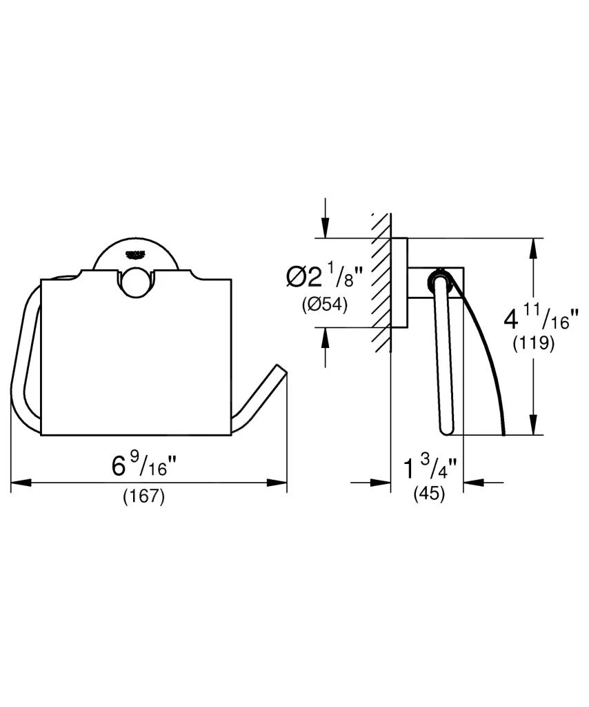 Grohe Essentials - Toiletrolhouder, Geborsteld Nikkel 40367EN1 - Afbeelding 2