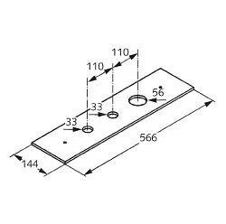 Kludi Toebehoren - Afdekplaat Voor 3-gats Badrandcombinatie, Chroom 1602405 - Afbeelding 2
