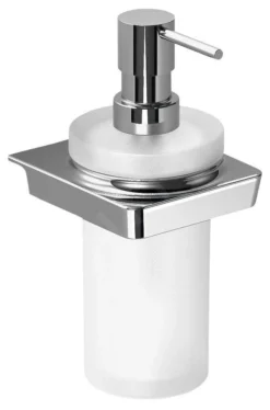 Sapho Zen - Zeepdispenser Met Houder, Melkglas/chroom 161010