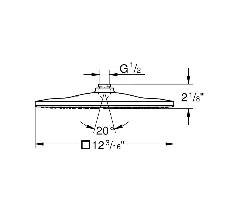 Grohe Rainshower - Hoofddouche 310 Mono, 1 Straal, Chroom 26570000 - Afbeelding 2