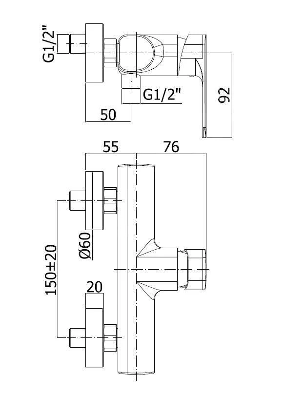 Paffoni Sly - Douchekraan, Chroom SY168CR - Afbeelding 2