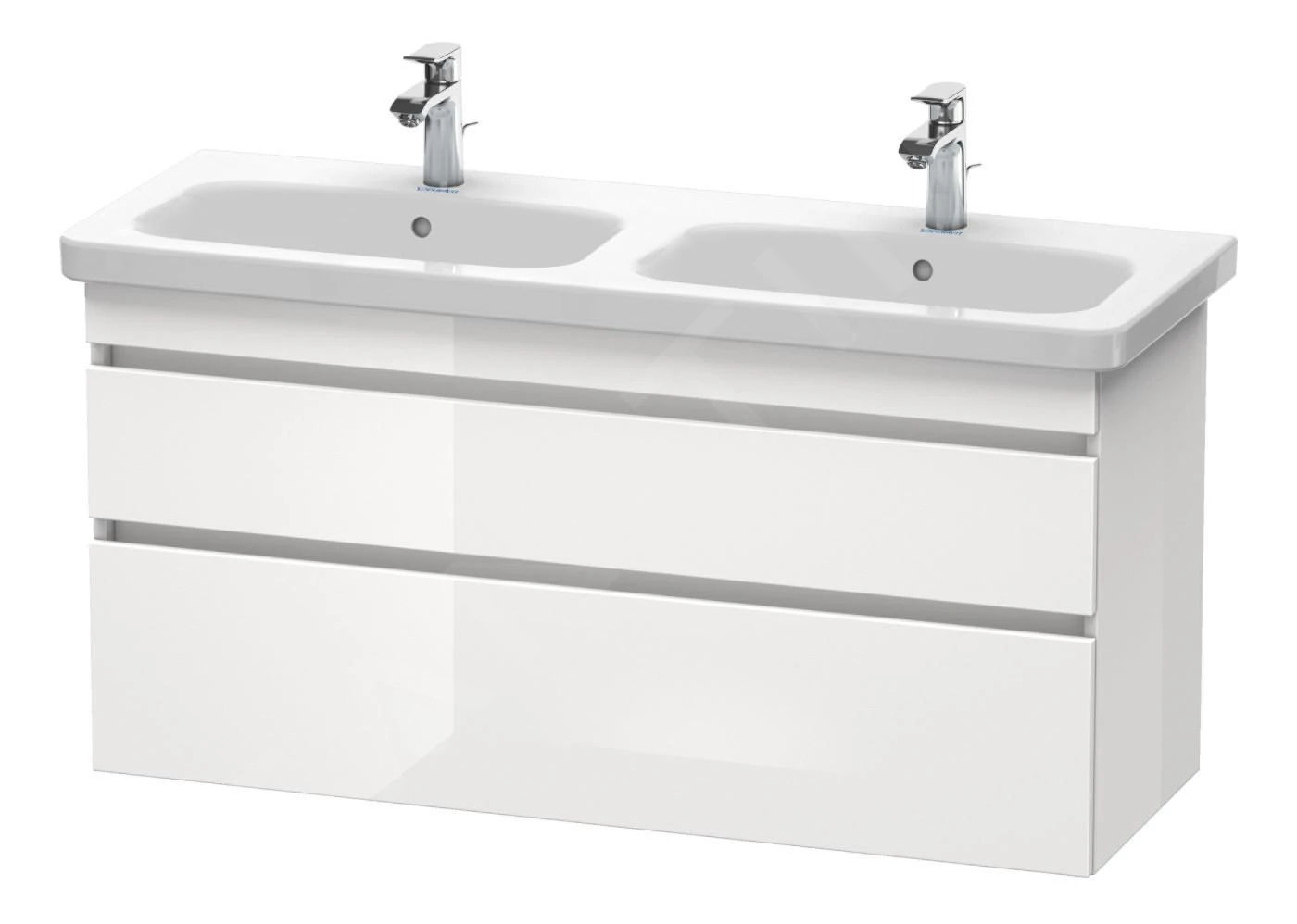 Duravit DuraStyle - Wastafelonderkast 610x1230x448 Mm, 2 Laden, Glanzend Wit DS649802222