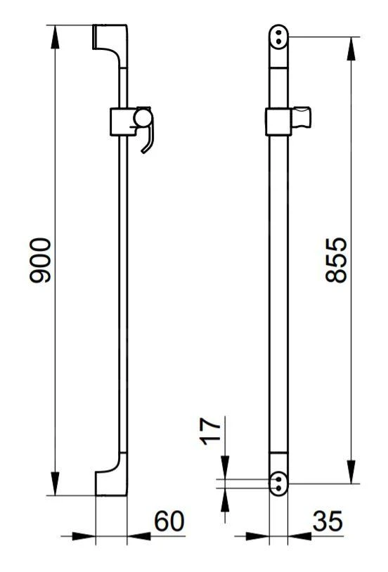 Keuco Edition 400 - Glijstang 900 Mm, Chroom 51585010900 - Afbeelding 2