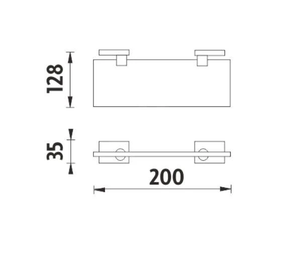 Nimco Keira - Plank, Lengte 200 Mm, Mat Glas/chroom KE 22091B-20-26 - Afbeelding 2