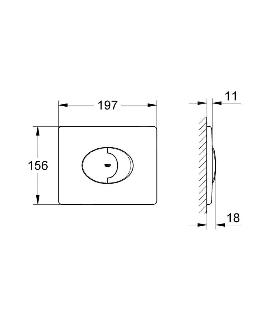 Grohe Skate Air - Bedieningspaneel, Chroom 38506000 - Afbeelding 2