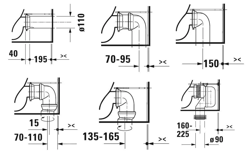 Duravit ME By Starck - Duoblokpot, Vario Afvoer, Rimless, HygieneGlaze, Wit 2005092000 - Afbeelding 3