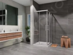 Lansanit LitEX Terni - Douchecabine 4 Delig 1000x1000 Mm, Glanzend Aluminium/helder Glas CF11-190-C