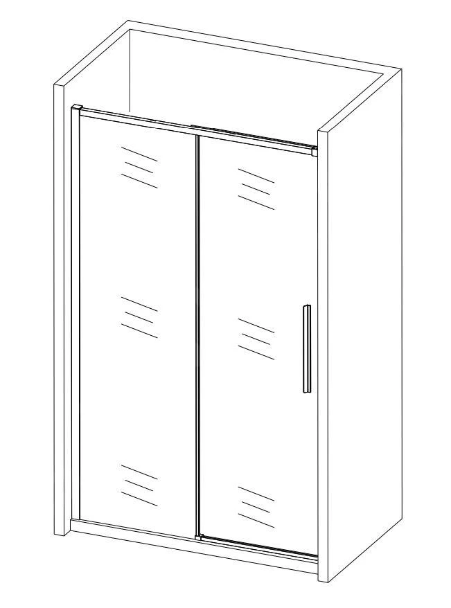 Lansanit LitLUX Slim Alvaro - Douche Schuifdeur Black Line 1400 Mm, Mat Zwart/helder Glas SZD14-B - Afbeelding 3