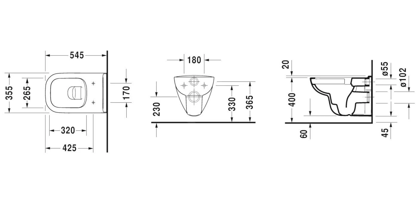 Duravit D-Code - Wandcloset, Rimless, Alpine Wit 25700900002 - Afbeelding 2