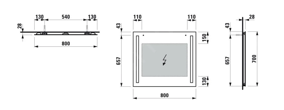 Laufen Lani - Spiegel Met LED-verlichting, 80x70 Cm H4038541121441 - Afbeelding 2