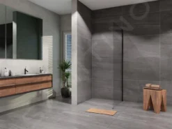 Lansanit LitLUX Slim Alvaro - Vaste Douchewand Black Line 1000 Mm, Helder Glas SPZD100-B