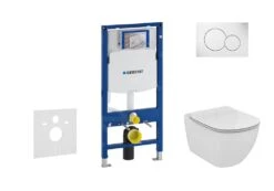 Geberit Duofix - Set Voorwandinstallatie, Toilet En Zitting Ideal Standard Tesi, Bedieningspaneel Sigma01, Aquablade, SoftClose, Alpine Wit 111.300.00.5 NU1
