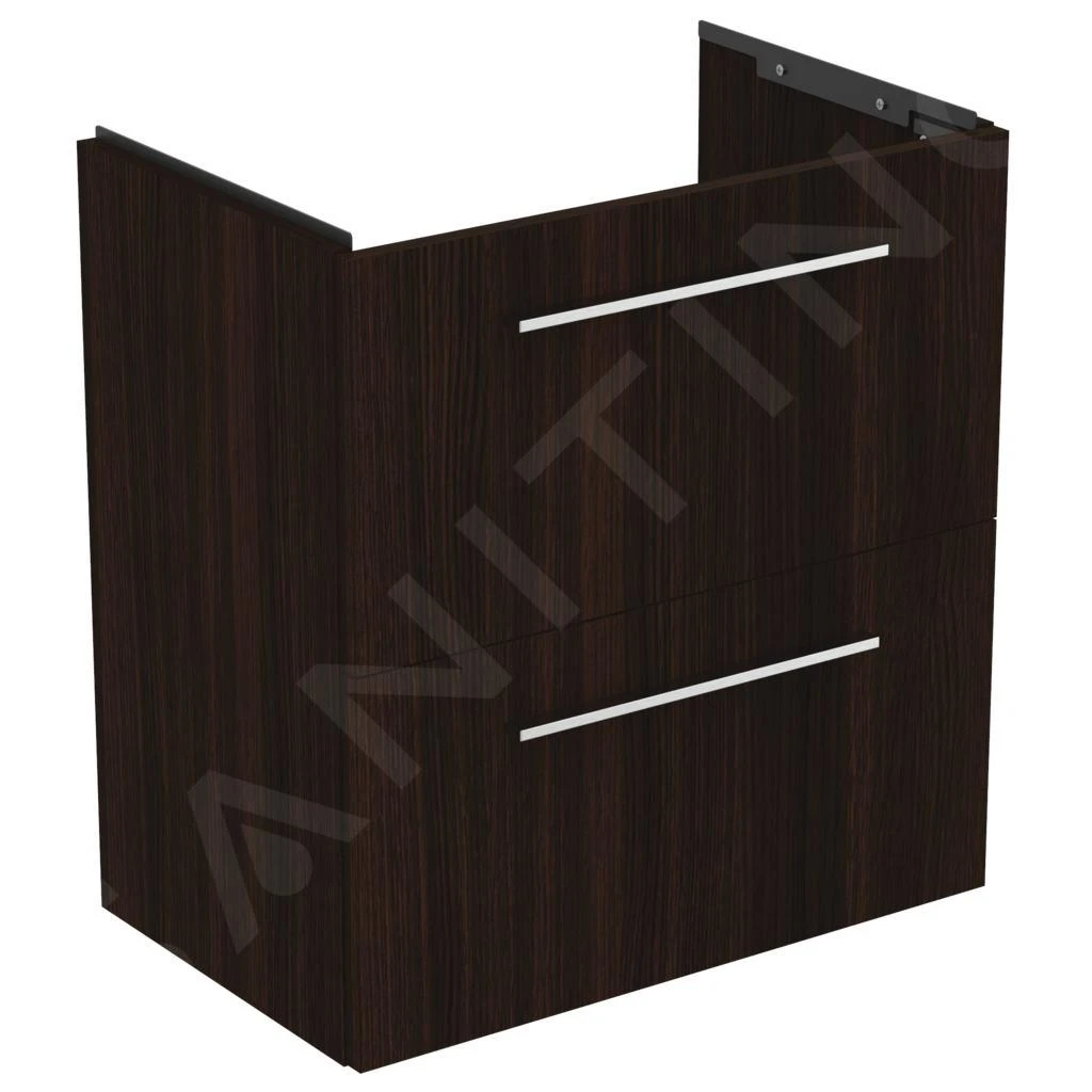 Ideal Standard I.Life S - Wastafelonderkast, 600x375x630 Mm, 2 Laden, Coffee Eiken T5293NW