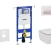 Geberit Duofix - Inbouwreservoir Voor Hangend Toilet Met SIGMA50 Bedieningsknop, Alpine Wit + Ideal Standard Tesi - Hangend Toilet En Wc-bril 111.355.00.5 NF8