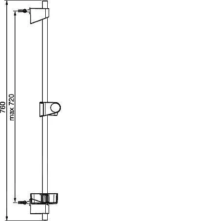Hansa Basicjet - Douchestang 720 Mm, Chroom 44710300 - Afbeelding 2
