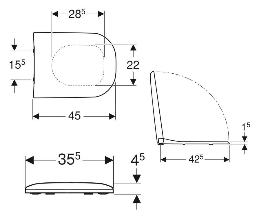 Geberit Smyle - Wc Bril, Softclose, Wit 500.979.01.1 - Afbeelding 2
