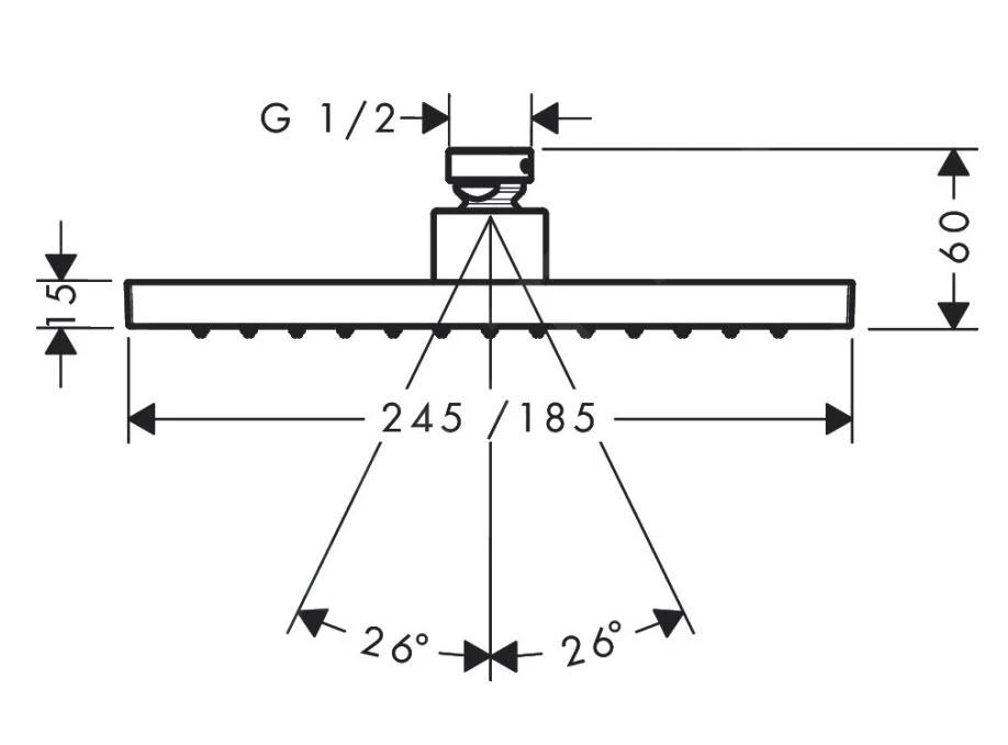 Axor Douche Programma - Hoofddouche 245/185, 1jet, EcoSmart, Chroom 35374000 - Afbeelding 2
