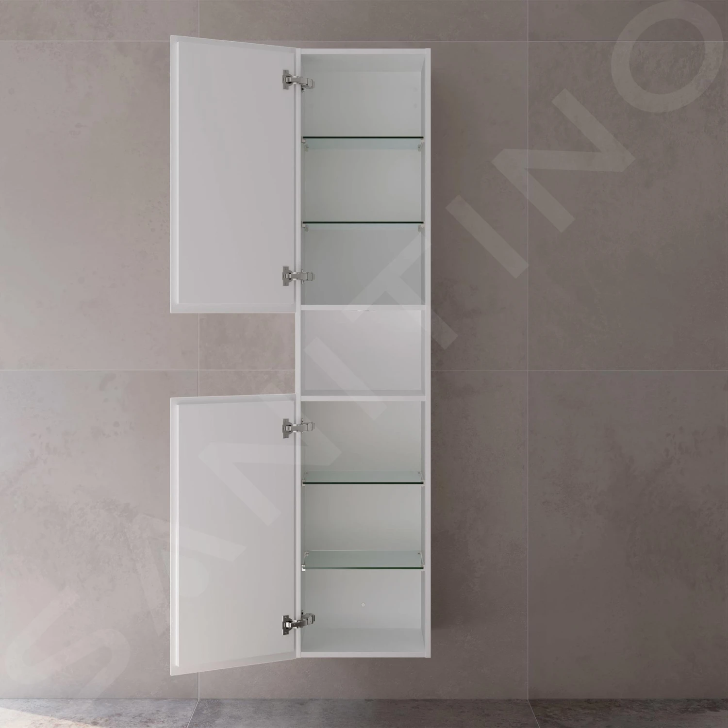 Keuco Stageline - Hoge Kast, 400x1800x360 Mm, 2 Deuren, Scharnieren Links, Wit 32831300001 - Afbeelding 3