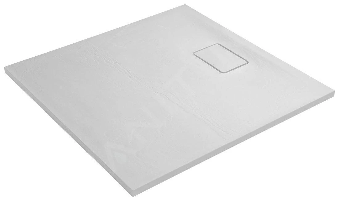 Sapho Acora - Douchebak 900x900 Mm, Gegoten Marmer, Decor Witsteen AC002 - Afbeelding 3