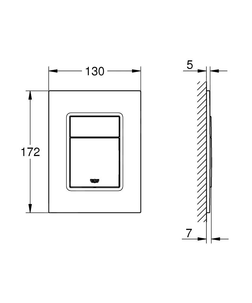 Grohe Skate Cosmopolitan S - Bedieningsplaat, Geborsteld Warm Sunset 37535DL0 - Afbeelding 2