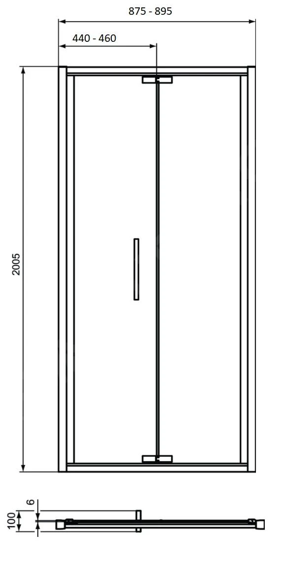 Ideal Standard I.Life - Vouwbare Douchedeur 900 Mm, Silver Bright/helder Glas T4851EO - Afbeelding 2