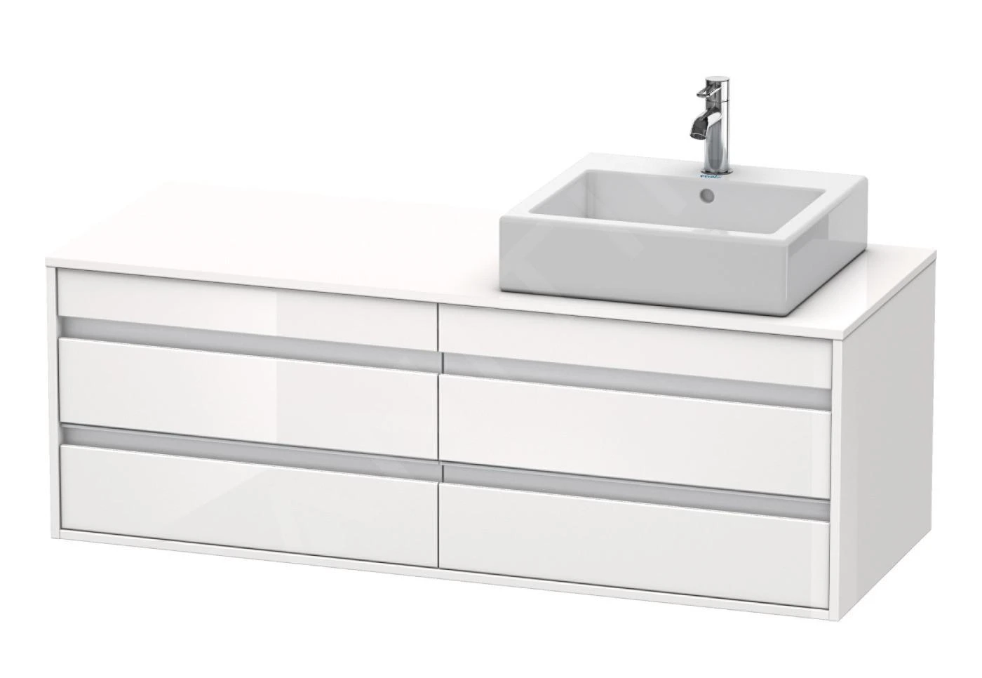 Duravit Ketho - Wastafelonderkast 496x1400x550 Mm, Rechts, 4 Laden, Glanzend Wit KT6657R2222