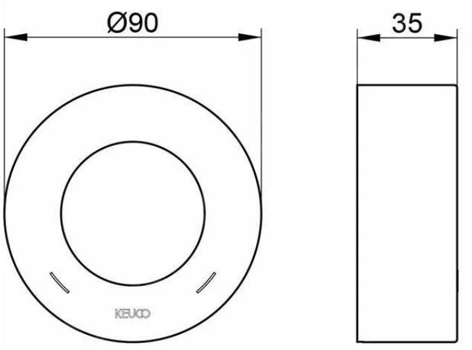 Keuco IXMO - Verleningsrozet 35 Mm, Rood/blauw Aanduiding, Aluminium 59551170381 - Afbeelding 2