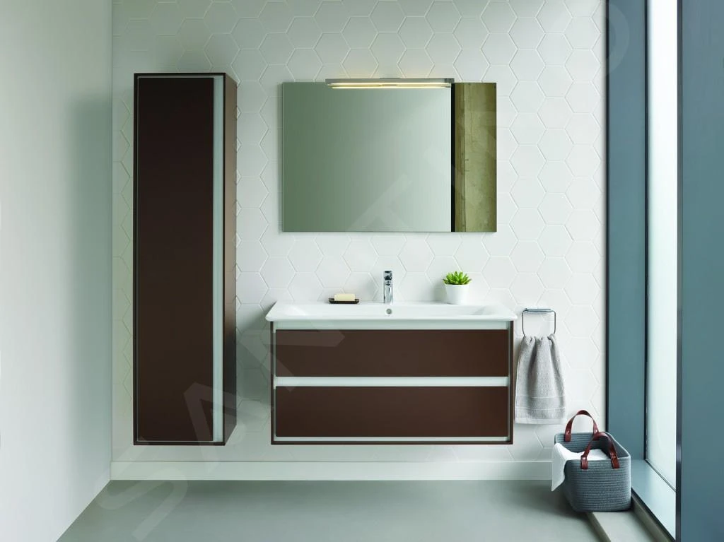 Ideal Standard Connect Air - Hoge Kast 400x300x1600 Mm, Decor Eiken Grijs/mat Wit E0832PS - Afbeelding 5