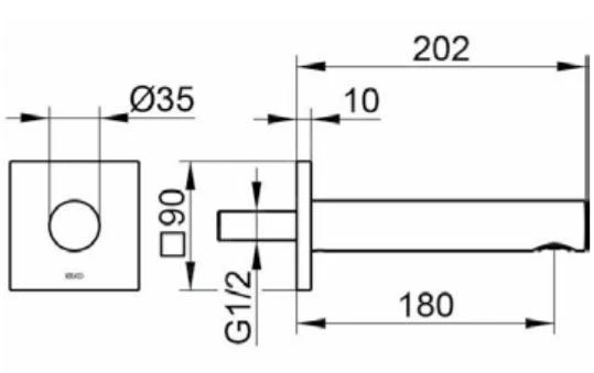 Keuco IXMO - Baduitloop, Geborsteld Zwart Chroom 59545130102 - Afbeelding 2