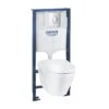 Grohe Solido - Toiletset Met Inbouwtoilet, Hangtoilet Serel En Wc Bril Softclose, Bedieningspaneel Start, Chroom/wit 39583000