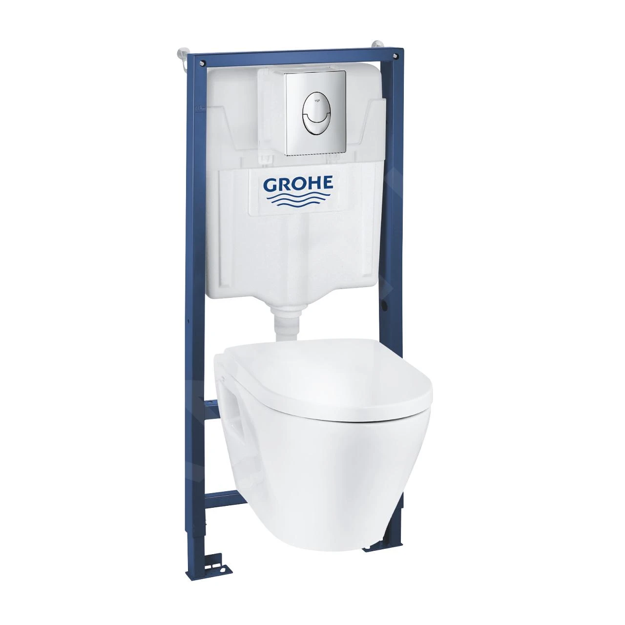 Grohe Solido - Toiletset Met Inbouwtoilet, Hangtoilet Serel En Wc Bril Softclose, Bedieningspaneel Start, Chroom/wit 39583000
