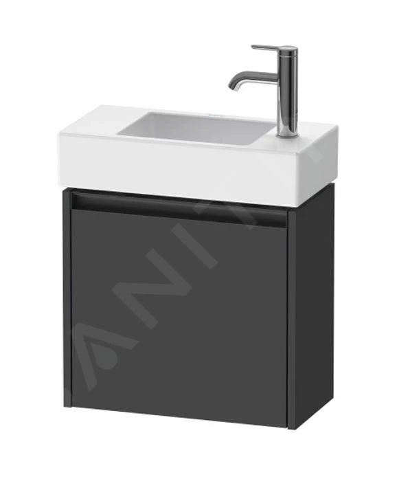 Duravit Ketho.2 - Wastafelkast 440x484x238 Mm, 1 Deur, Scharnieren Links, Grafiet Mat K25072L49490000