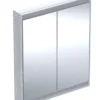 Geberit ONE - Spiegelkast Met LED-verlichting, 750x900x150 Mm, 2 Deuren, Inbouw, Wit 505.802.00.2