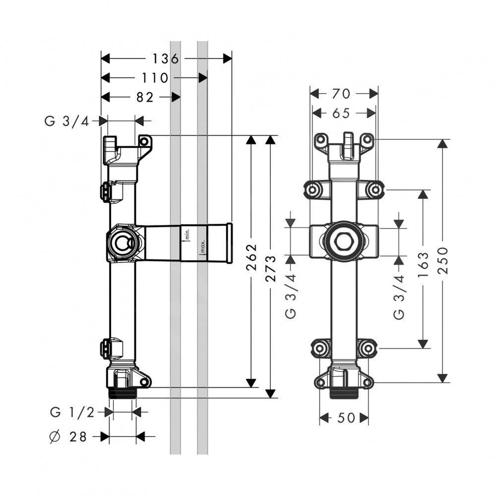 Axor Inbouwdelen - Basisgarnituur Voor Baduitloop 10941180 - Afbeelding 2