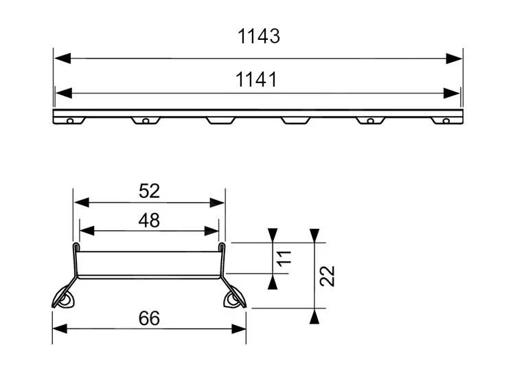 Tece TECEdrainline - Rooster Voor Het Aanbrengen Van Tegels 1200 Mm, Roestvrij Staal 601272 - Afbeelding 2