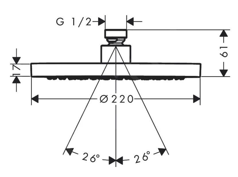 Axor Douche Programma - Hoofddouche 220, 1 Straalsoort, Mat Zwart 35382670 - Afbeelding 2