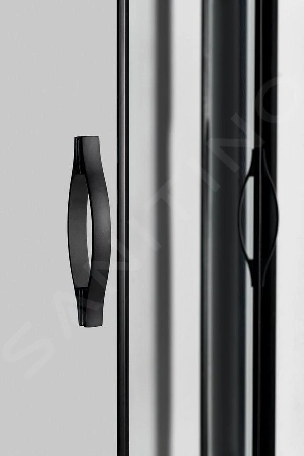 Gelco Sigma - Douchehoek 100x80 Cm, R550, Mat Zwart/helder Glas GS1080B - Afbeelding 9