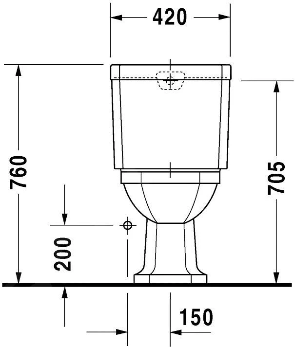 Duravit 1930 - Staande Duoblokpot, Afvoer Horizontaal, WonderGliss, Wit 02270900001 - Afbeelding 5