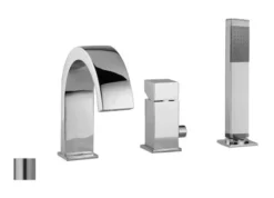 Paffoni Level - Badrandkraan, 3-gats, Rvs LEC040ST